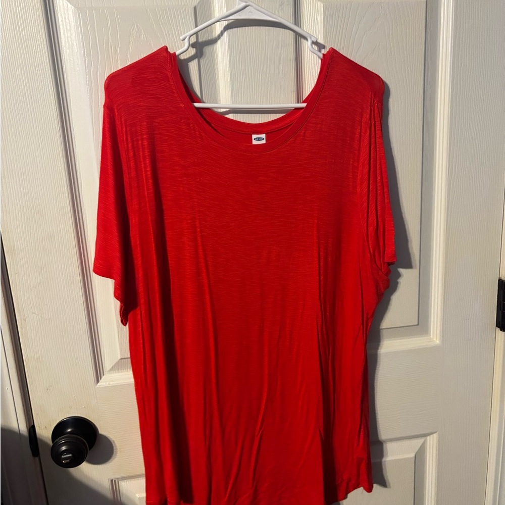 Old Navy Relaxed Red Short Sleeve Tee